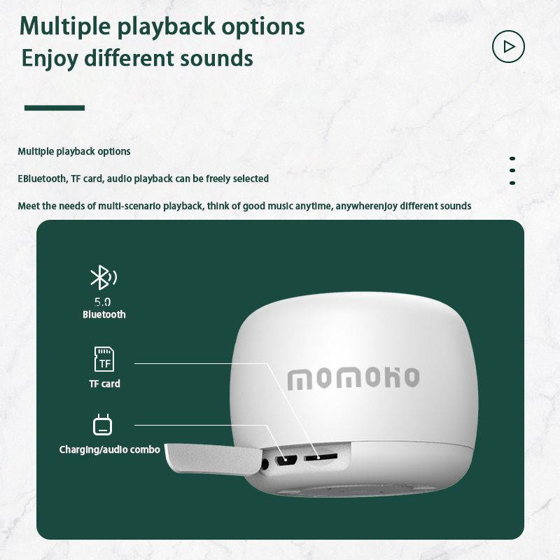 MOMOHO 7.6cm*6cm Bluetooth Speaker Portable Wireless Speaker Sound System 3D Stereo Music Player USB TF Card Radio Subwoofer