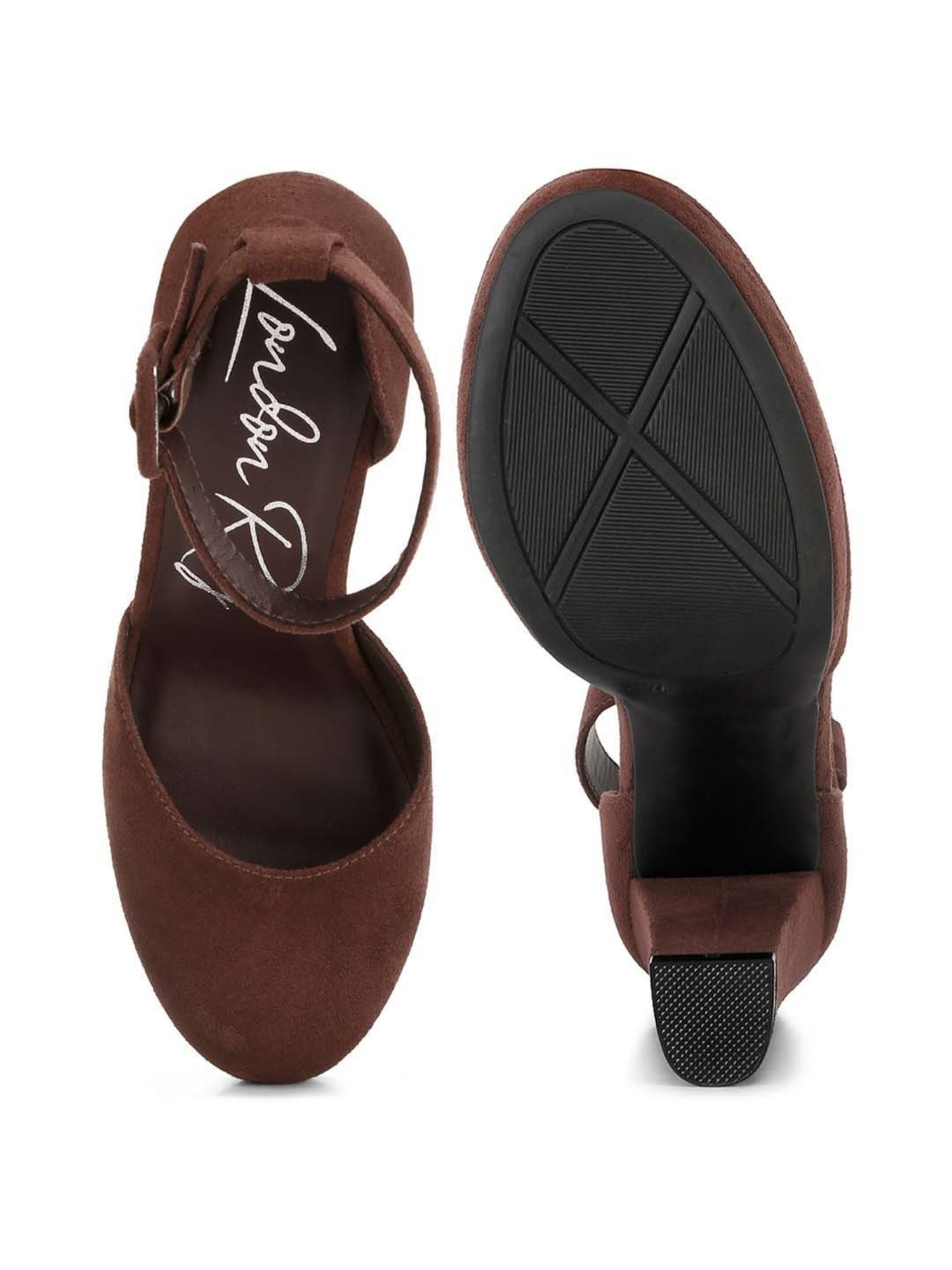 London Rag Women's Brown Ankle Strap Sandals