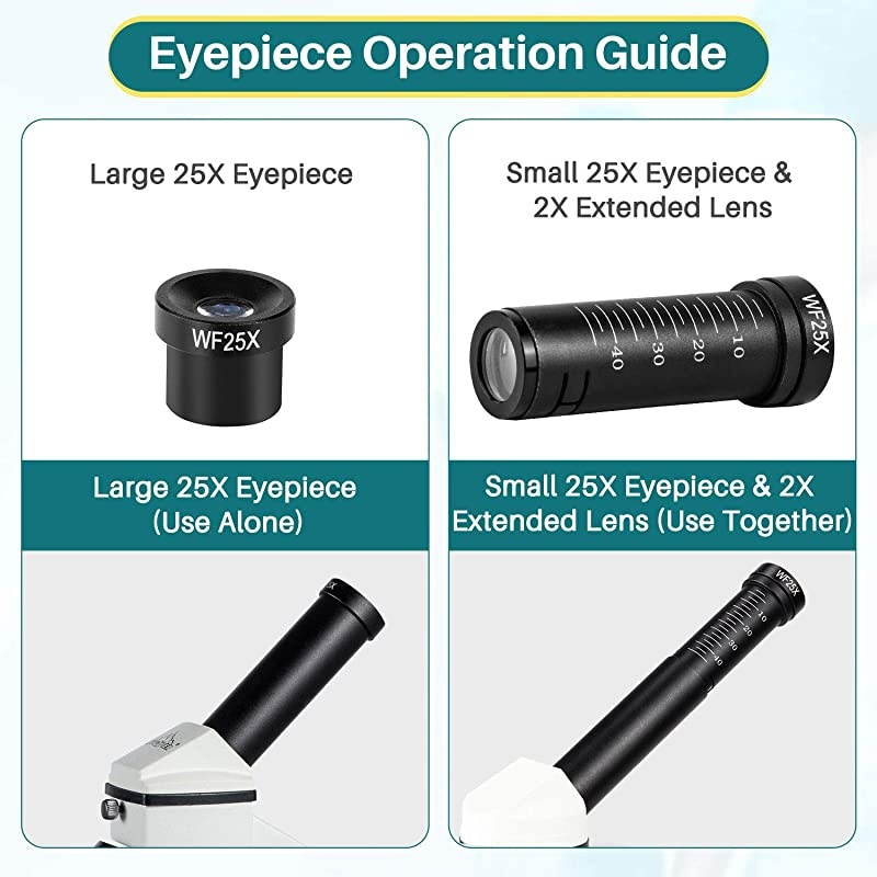 2000X Moving Ruler Compound LED with Prepared Blank Slides Accessories Kids Student Present Gift Christmas