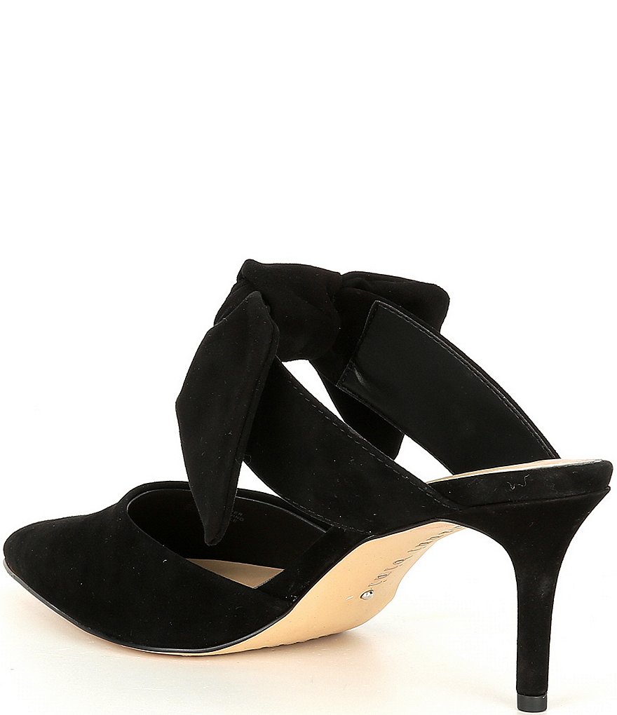 Gianni Bini Raynee Suede Bow Detail Slip-On Dress Mules