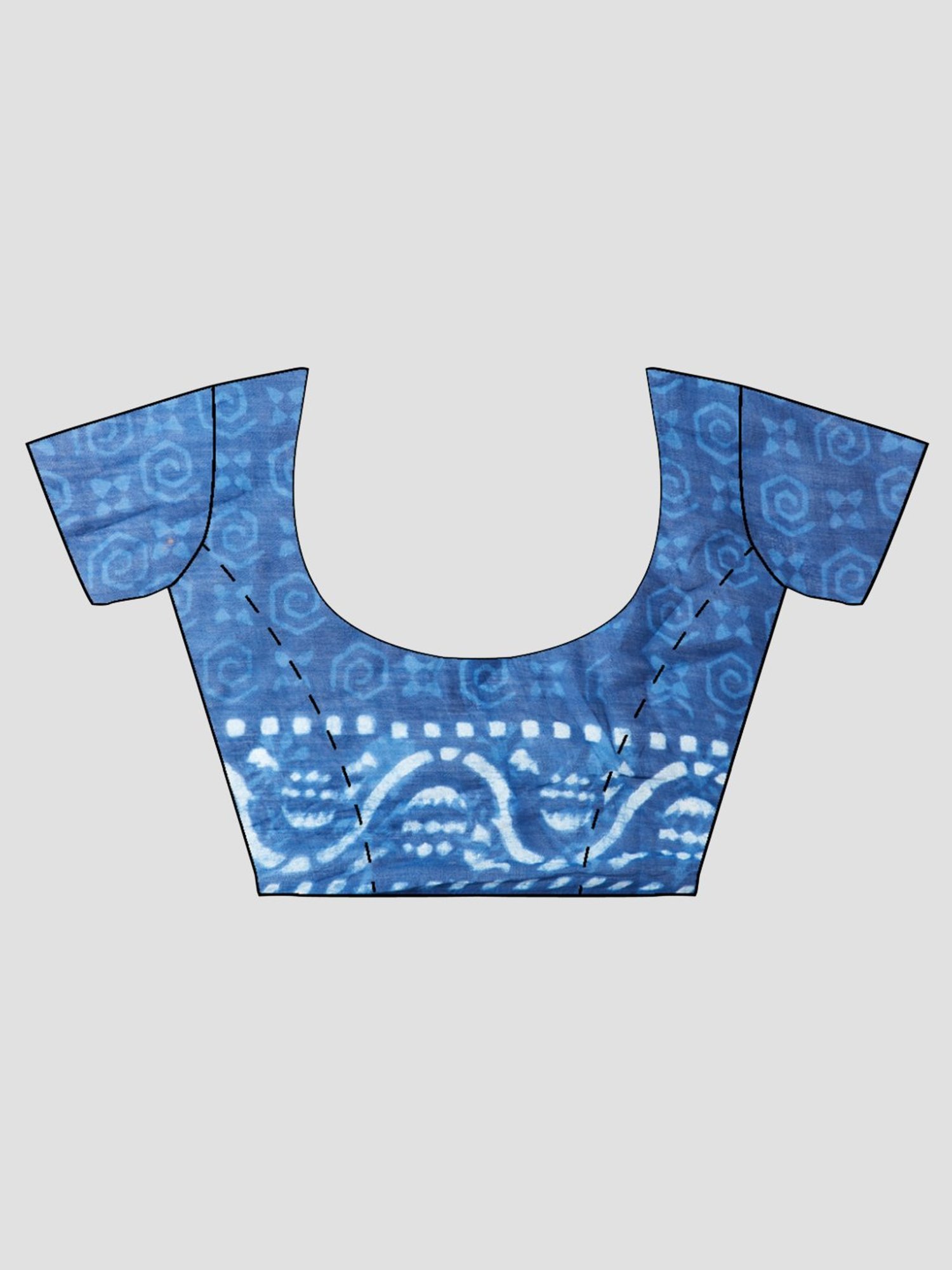 Kalakari India Blue Cotton Printed Saree With Unstitched Blouse