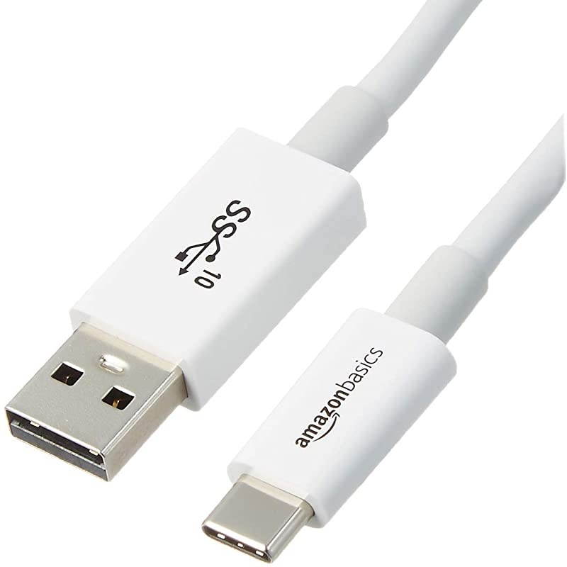 Basics USB Type-C to USB-A Male 3.1 Gen2 Adapter Charger Cable - 3 Feet (0.9 Meters) - White