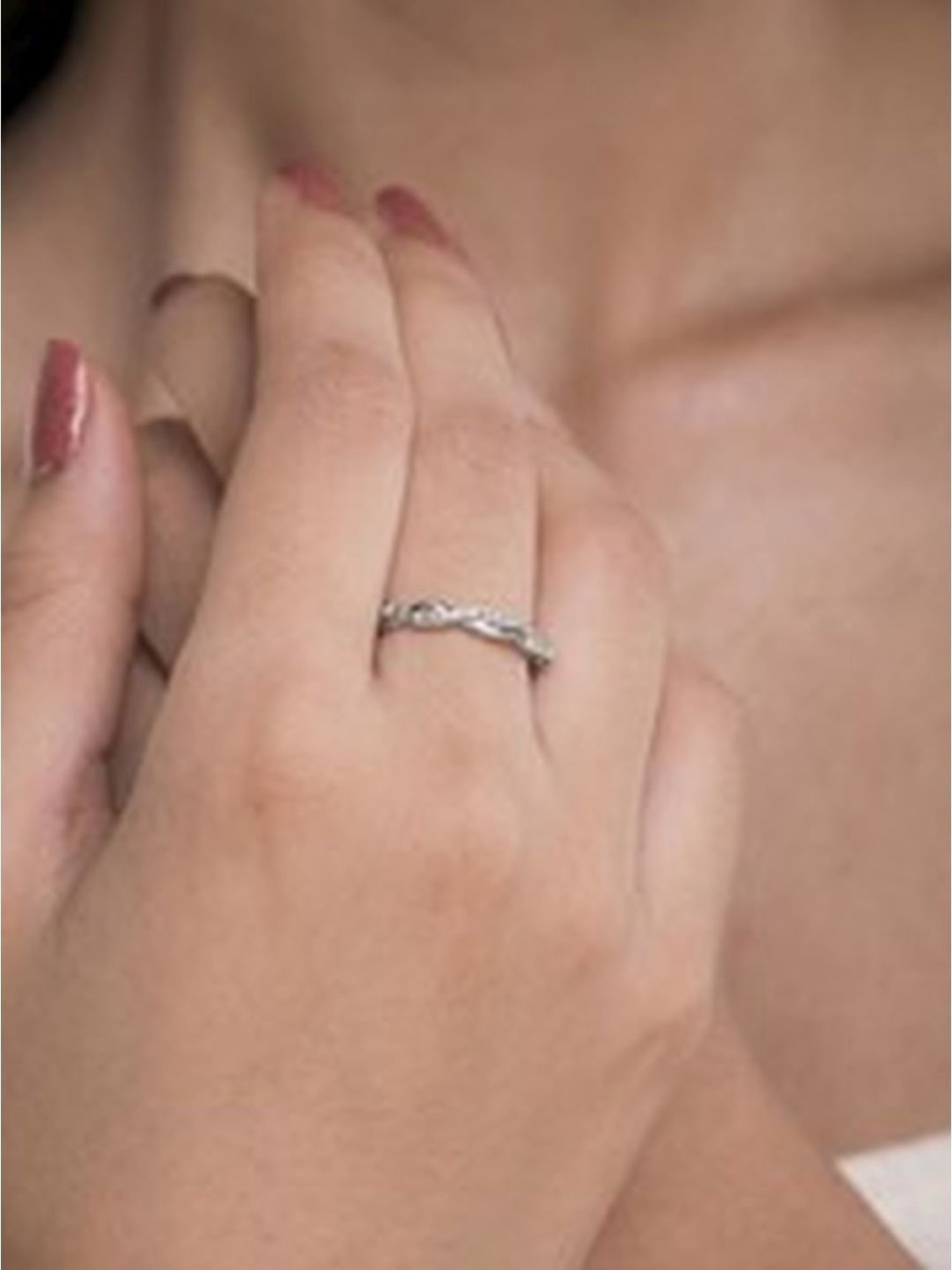 March by FableStreet 92.5 Sterling Silver Twisted Ring for Women