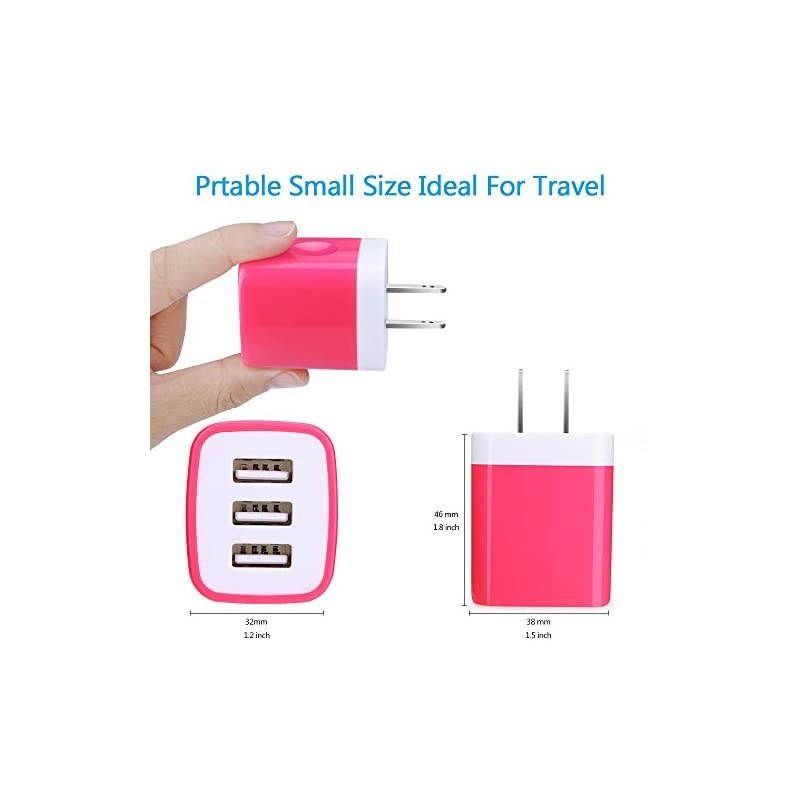 Wall Charger Block  2Pack 3Multi Port USB Wall Charger Plug 31A Power Adapter Charging Block Cube Charger Box Compatible iPhone 11 XS X 8 7 Plus iPad Samsung Galaxy LG HTC Moto Android