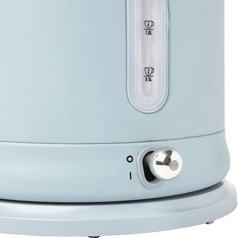 Haden Highclere Vintage Retro 1.5 Liter/6 Cup Capacity Innovative Cordless Electric Stainless Steel Tea Pot Kettle with 360 Degree Base, Pool Blue