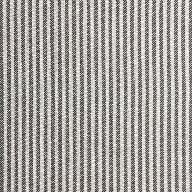 Skirted Storage Ottoman Oxford Stripe Charcoal - Skyline Furniture