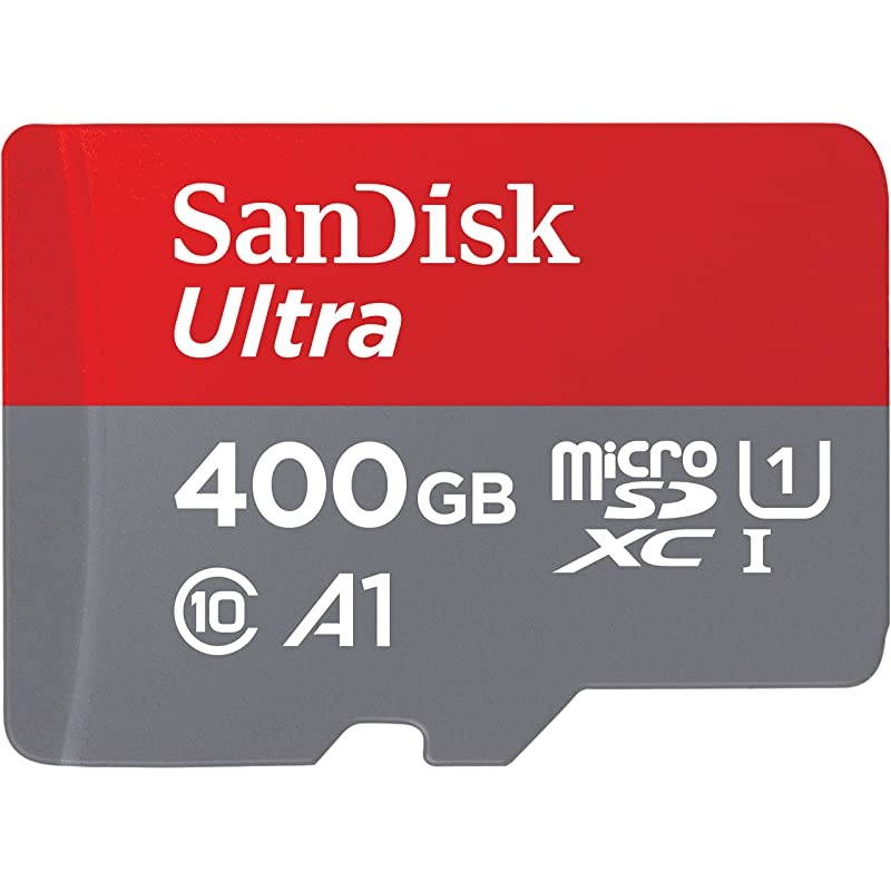 400GB Ultra microSDXC UHSI Memory Card with Adapter 100MBs C10 U1 Full HD A1 Micro SD Card SDSQUAR400GGN6MA