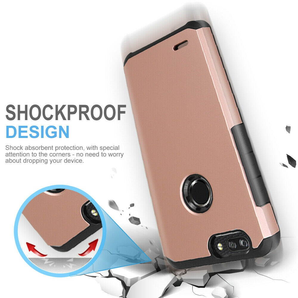 For ZTE Blade Z MAX Shockproof Armor Rubber Phone Case +Black Tempered Glass