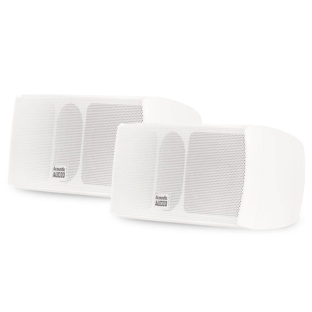 Acoustic Audio AA32CW Mountable Indoor Speaker Pair 600 Watts White Bookshelf AA32CW-PR