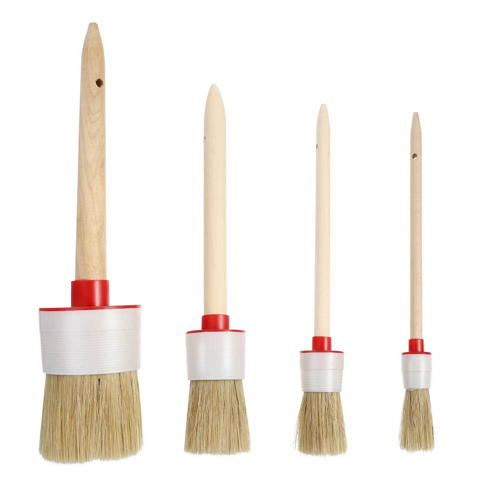 4pcs/set Wooden Handle Paint Brushes Varnish Brushes Home Cleaning Brush