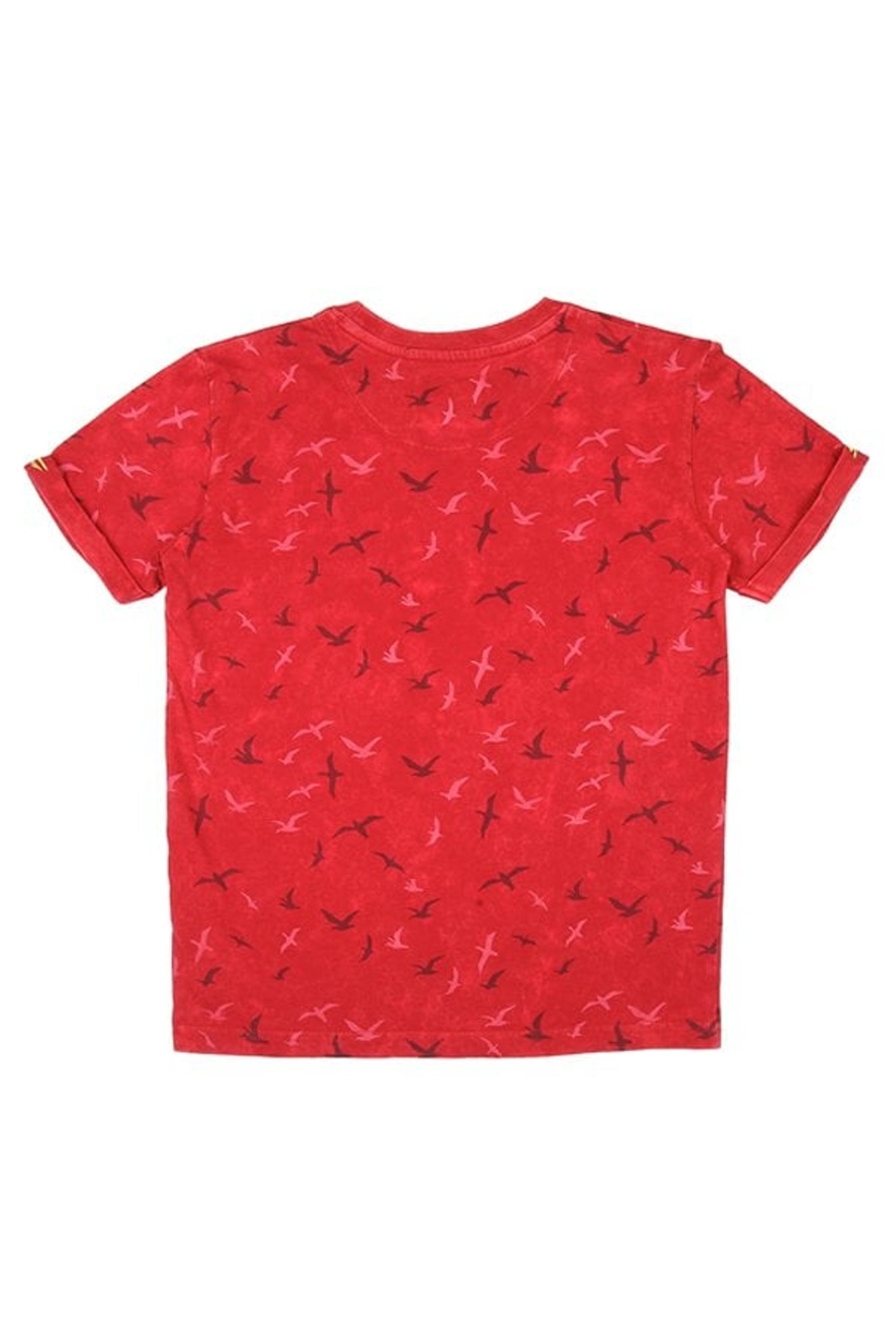 Gini & Jony Boys Red Printed T-Shirt