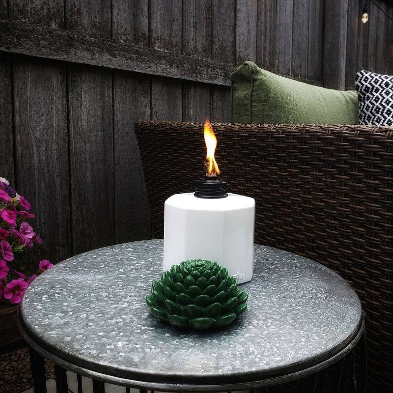 Succulent Glass Tabletop Outdoor Torch - TIKI