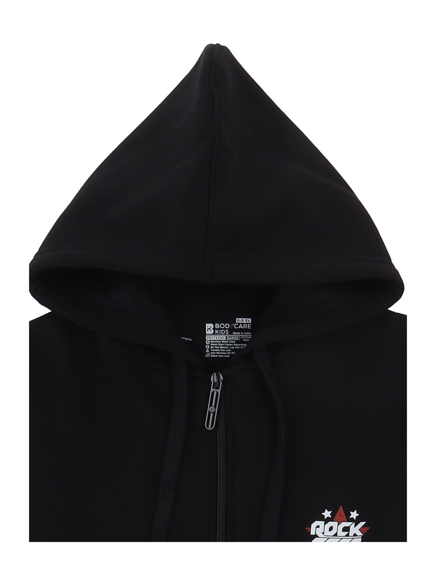 Proteens Kids Black Printed Full Sleeves Hoodie