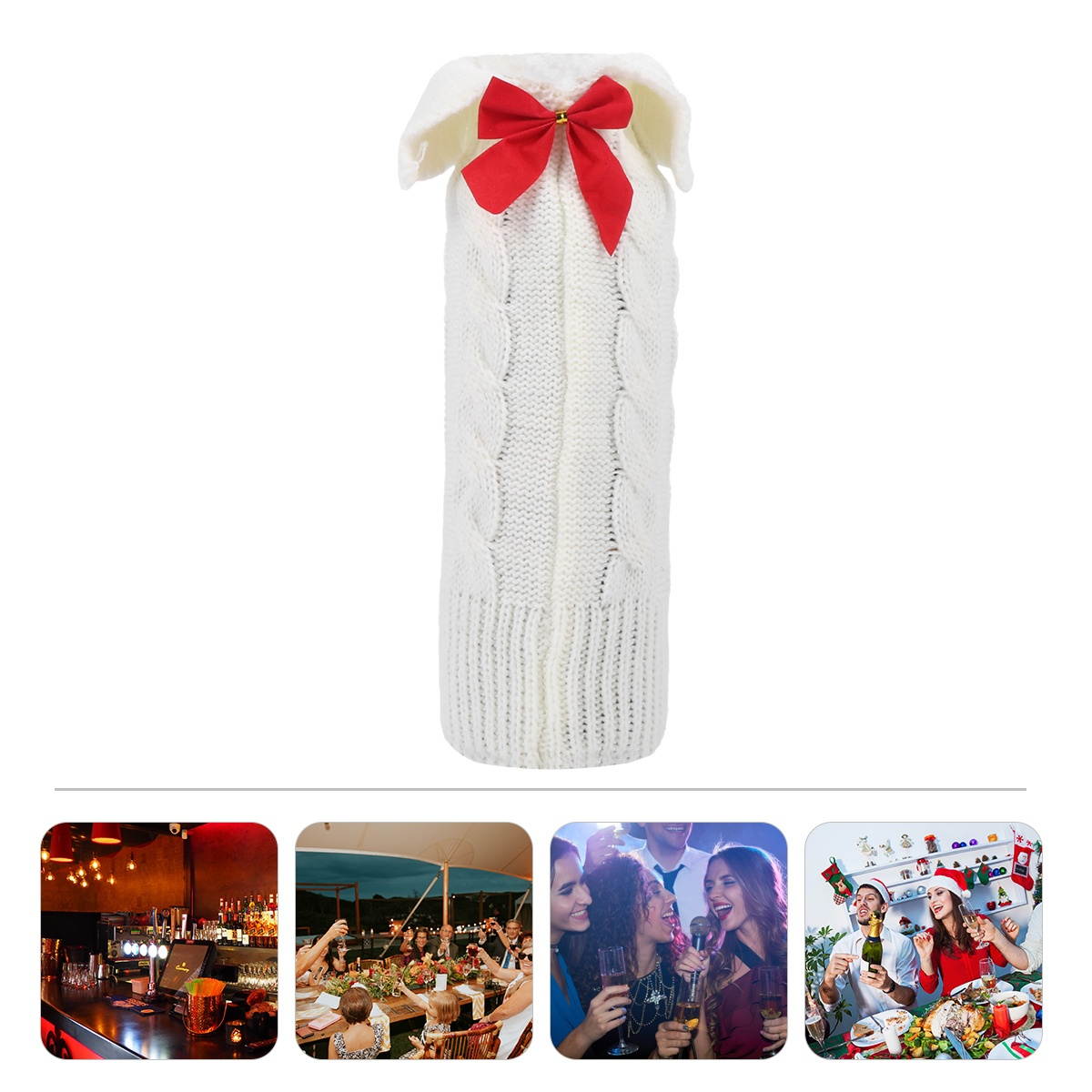 1 Pc Portable Flexible Bottle Clothes Adorable Red Wine Bottle Cover (Red)