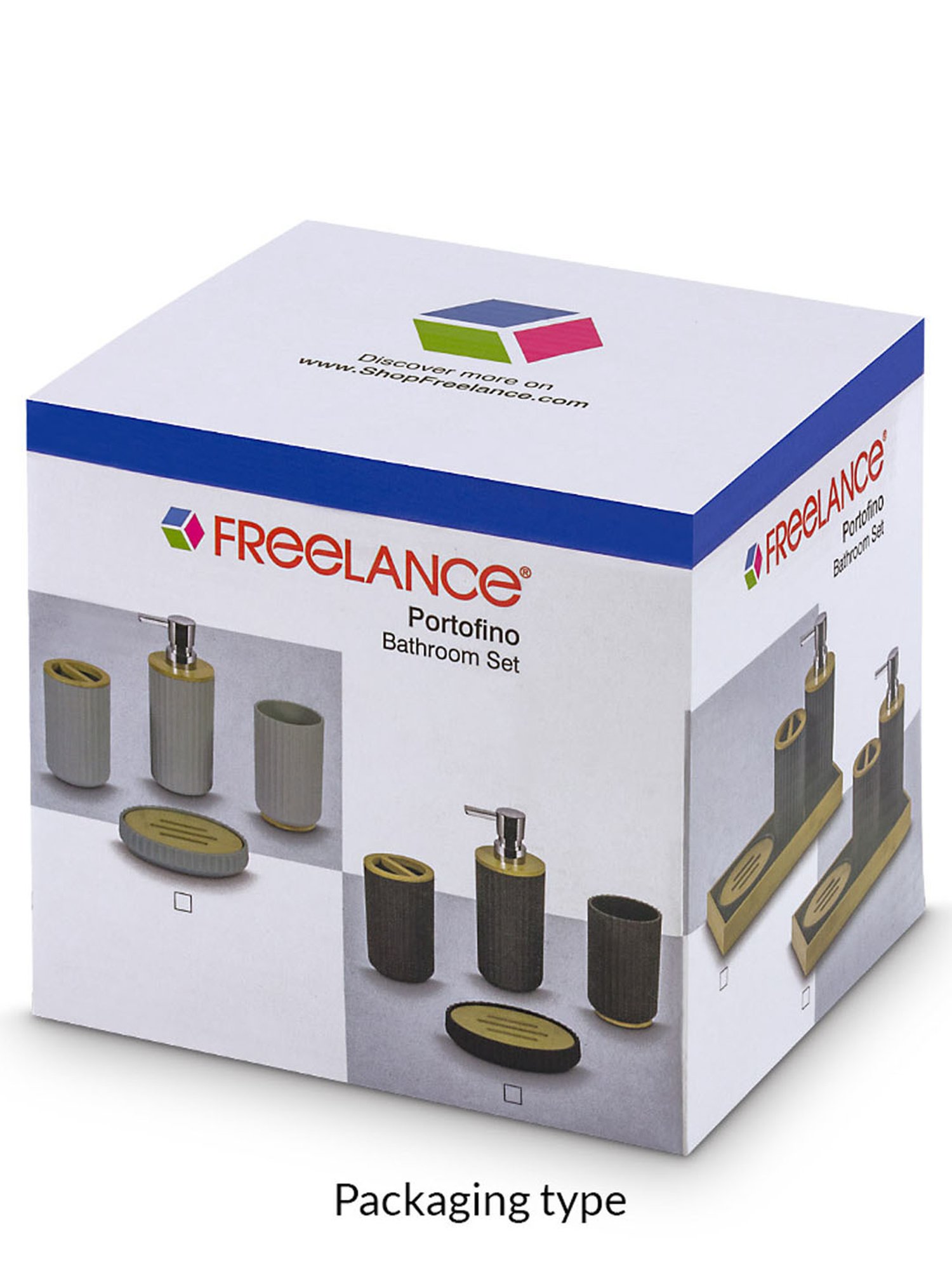 Freelance Blue SAN material (Styrene Acrylonitrile) Set of 4 Bathroom Accessories