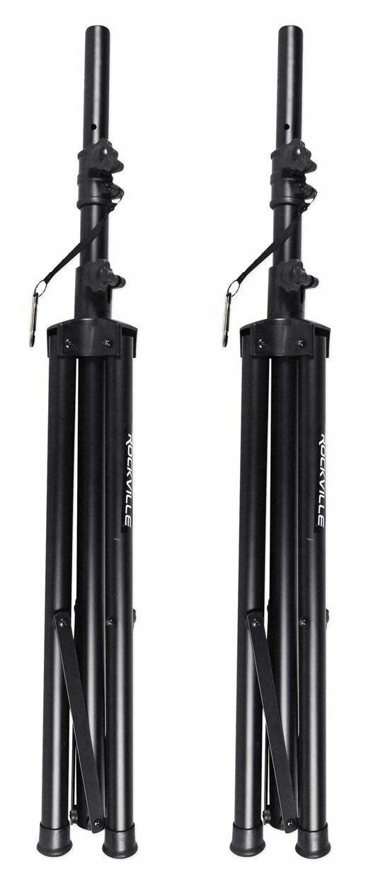 RPG122K Dual 12" Powered Speakers, Bluetooth+Mic+Speaker Stands+Cables