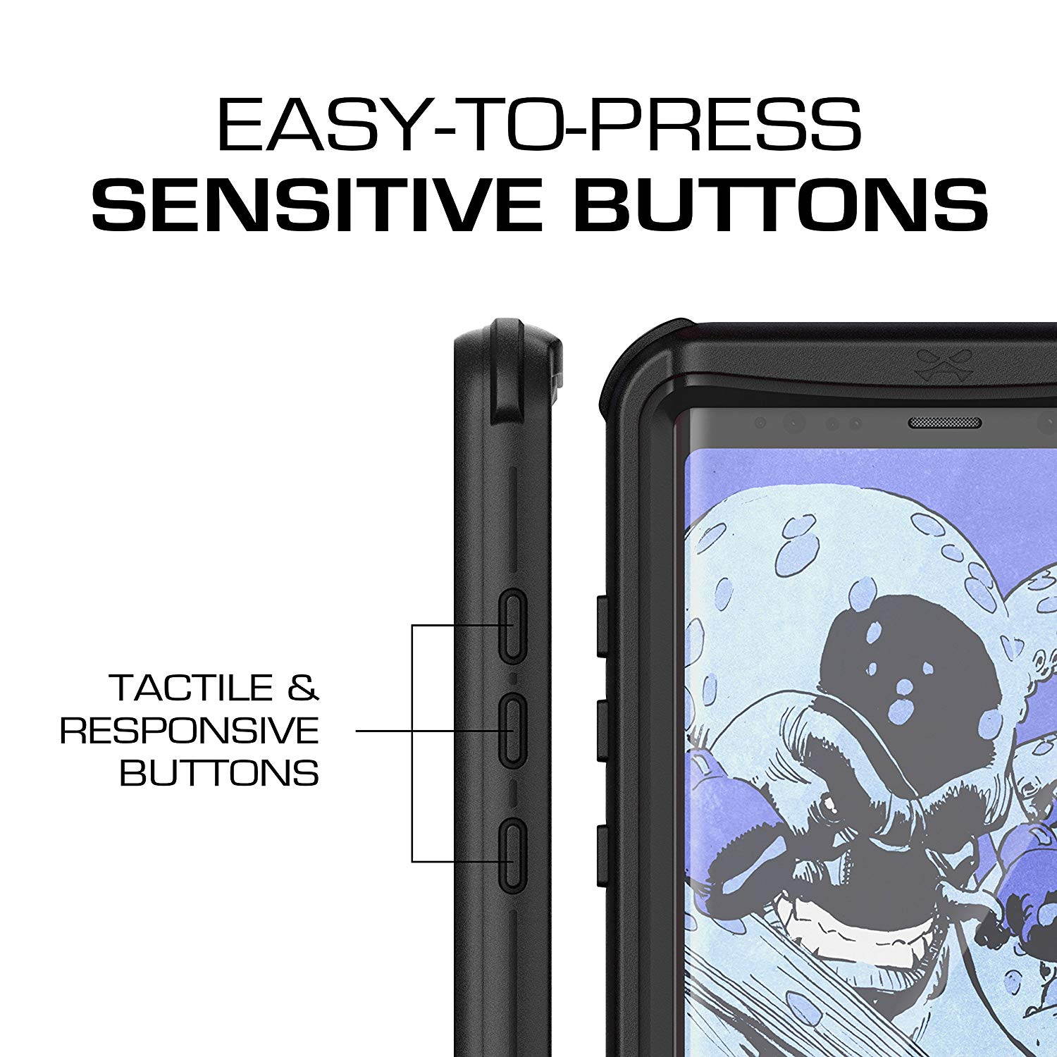 Ghostek Nautical Galaxy S9 Plus Waterproof Case with Screen Protector Slim Extreme Heavy Duty Protection Tough Shockproof Full Body Underwater Watertight Seal for 2018 Galaxy S9+ (6.2 Inch) - (Black)