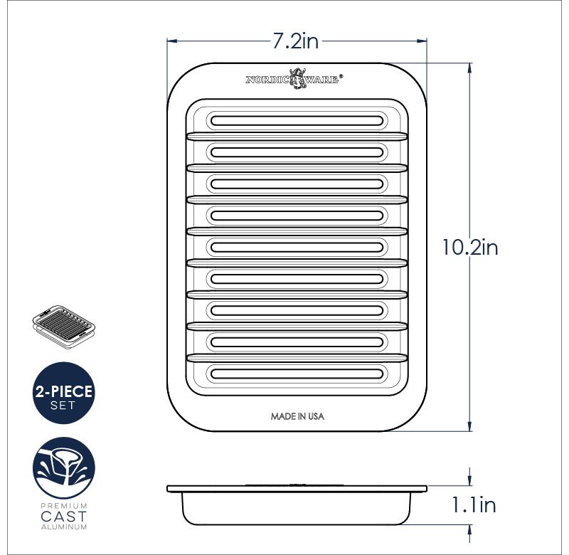 Nordic Ware Compact Cast Grill & Sear, Small, Black
