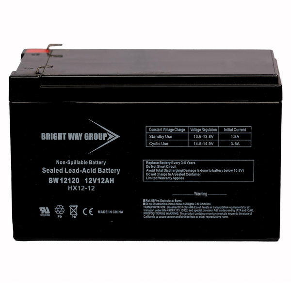 BW12120 12-Volt 12-Ah F2 Sealed-Lead-Acid Rechargeable Battery