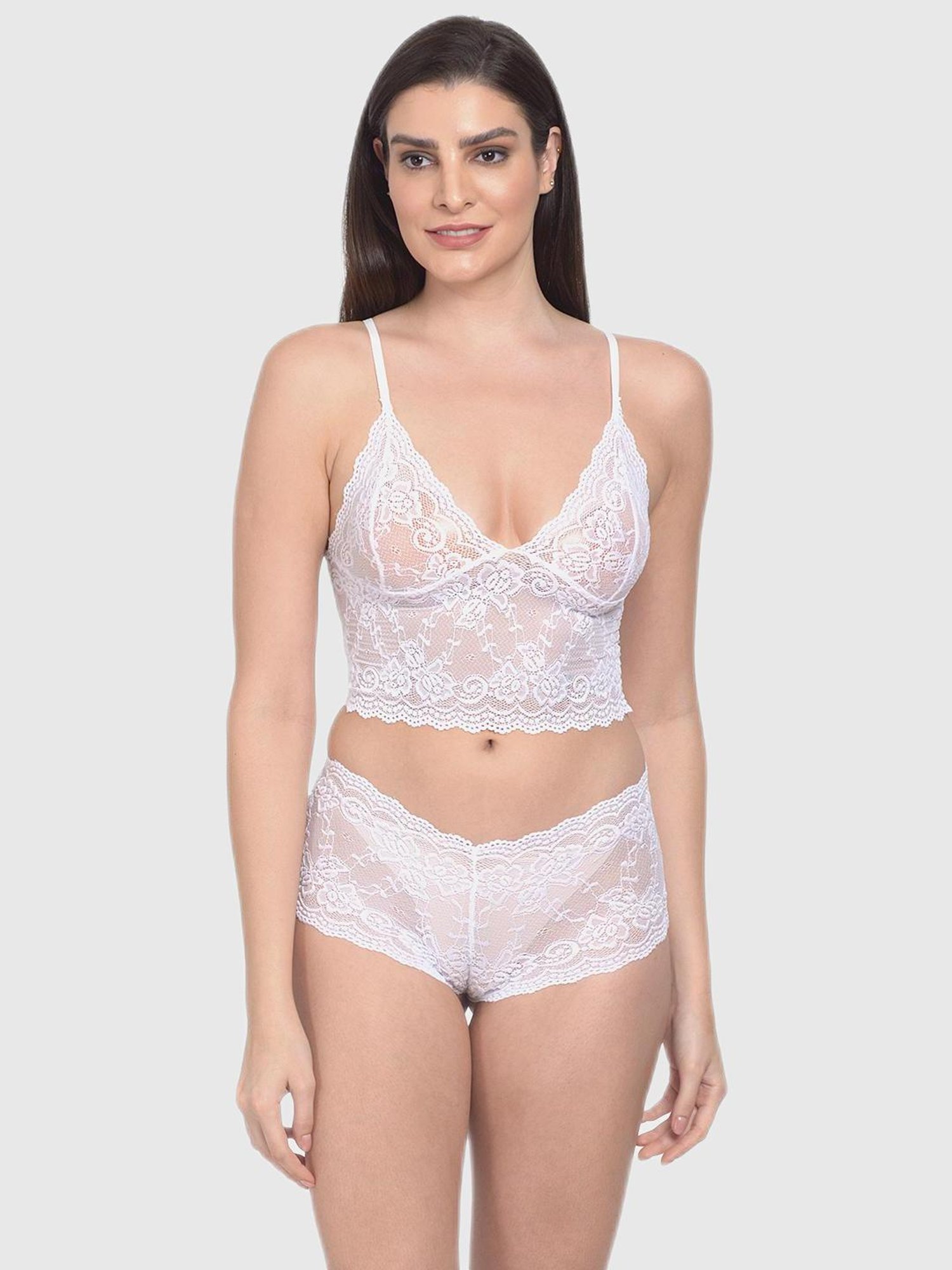 mod & shy Pink Lace Print Sleepwear Robes