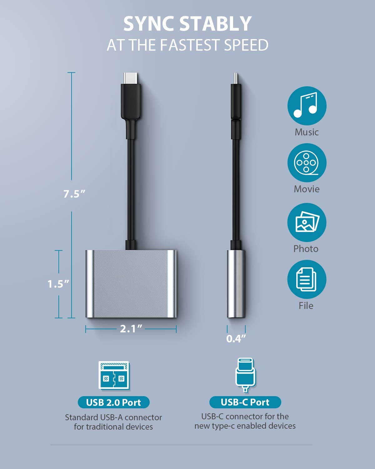 USB C to SD/MicroSD Card Reader, Nurbenn USB Type C[Thunderbolt 3] SD Adapter Compatible for MacBook Pro, MacBook,MacBook Air/iPad Pro 2018, Samsung Galaxy S10/S9/S8, Surface Book 2 and More - Gray