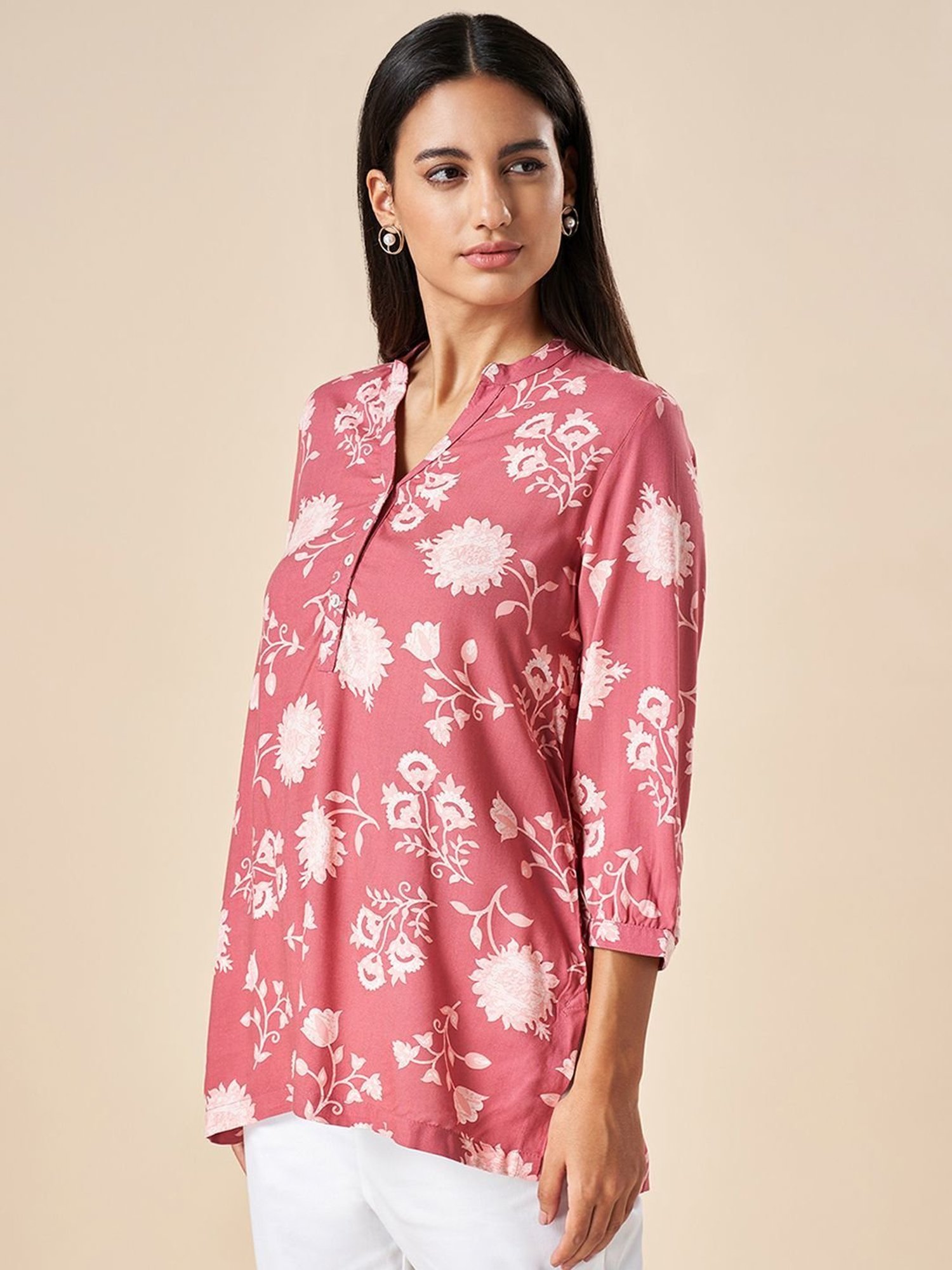 Akkriti by Pantaloons Rust Printed Tunic