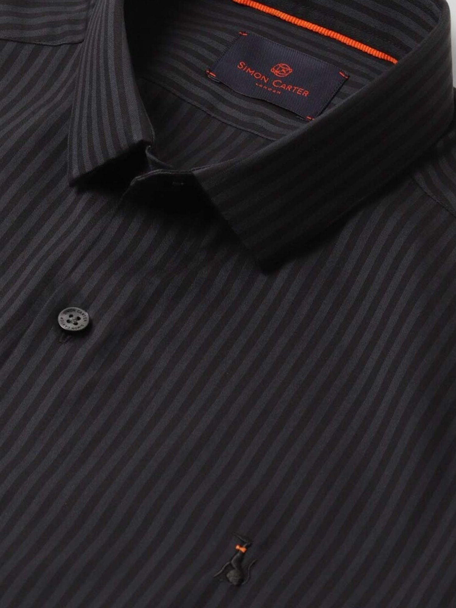 Simon Carter London Black Stripes Slim Fit Shirt