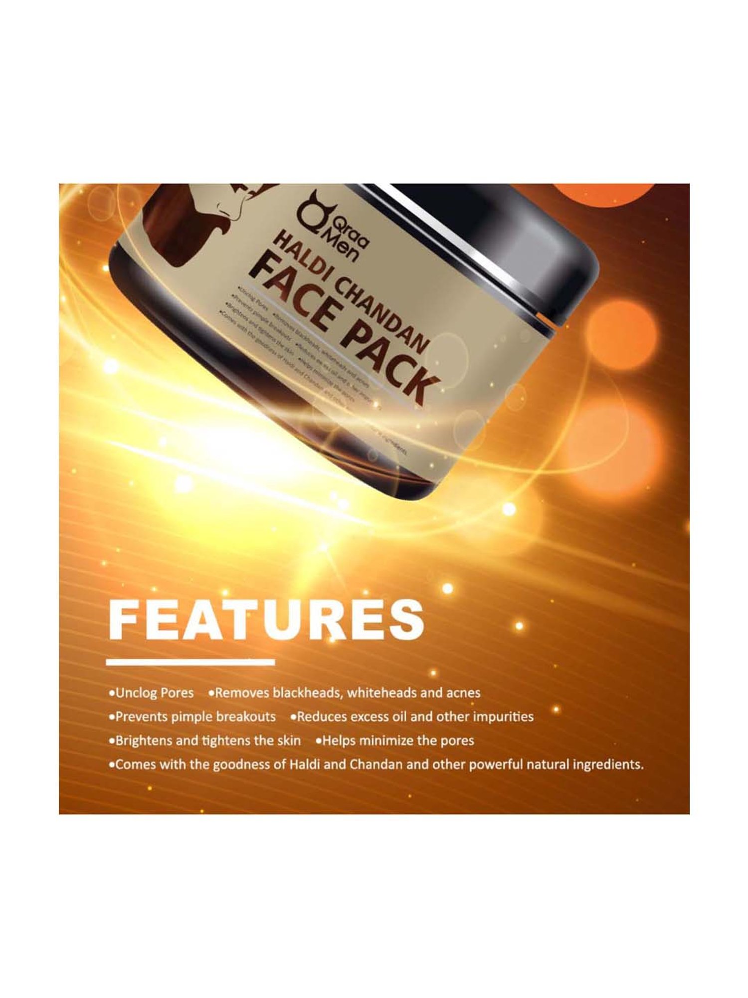 Qraa Men Haldi Chandan Face Pack - 120 gm