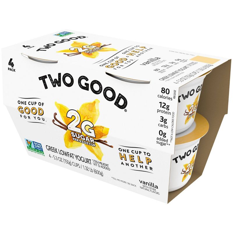 Dannon Two Good Vanilla Greek Yogurt - 4pk/21.2oz