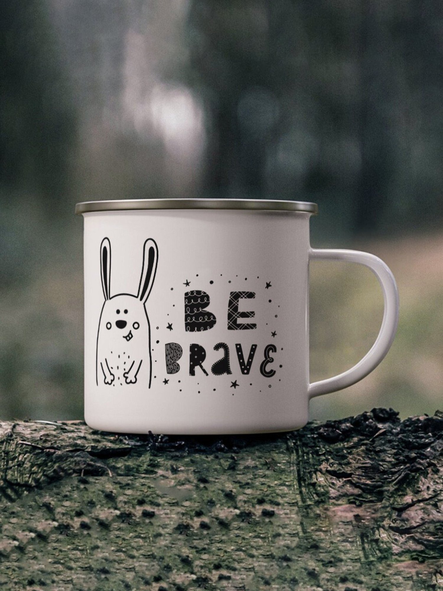 Gathari Enamel White Stainless Steel Coffee Mug