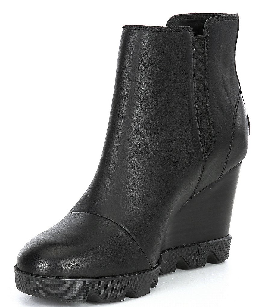 Sorel Joan Uptown Side Zip Waterproof Leather Wedge Booties