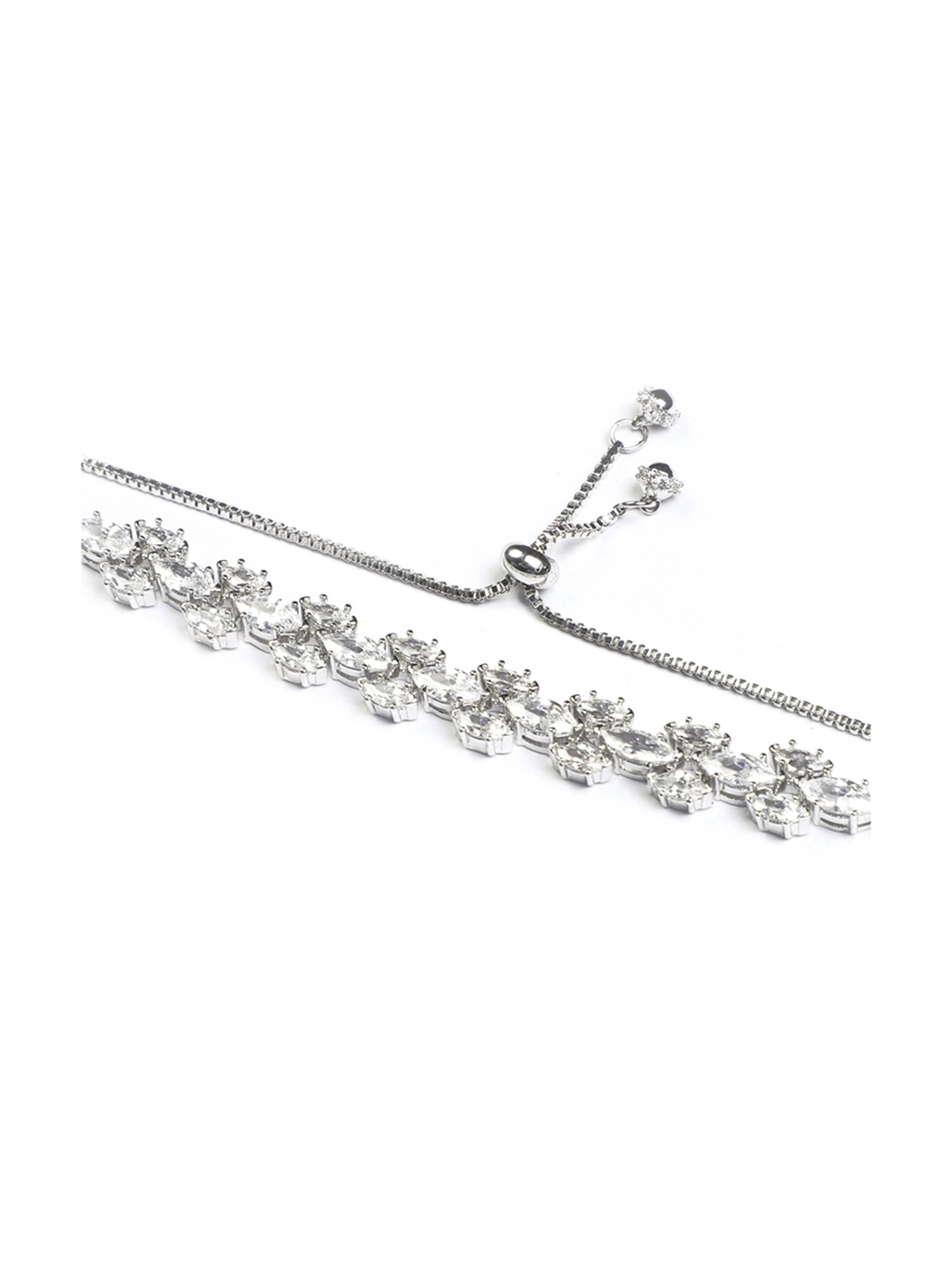 Clara Enzo 92.5 Sterling Silver Swarovski Zirconia Bracelet