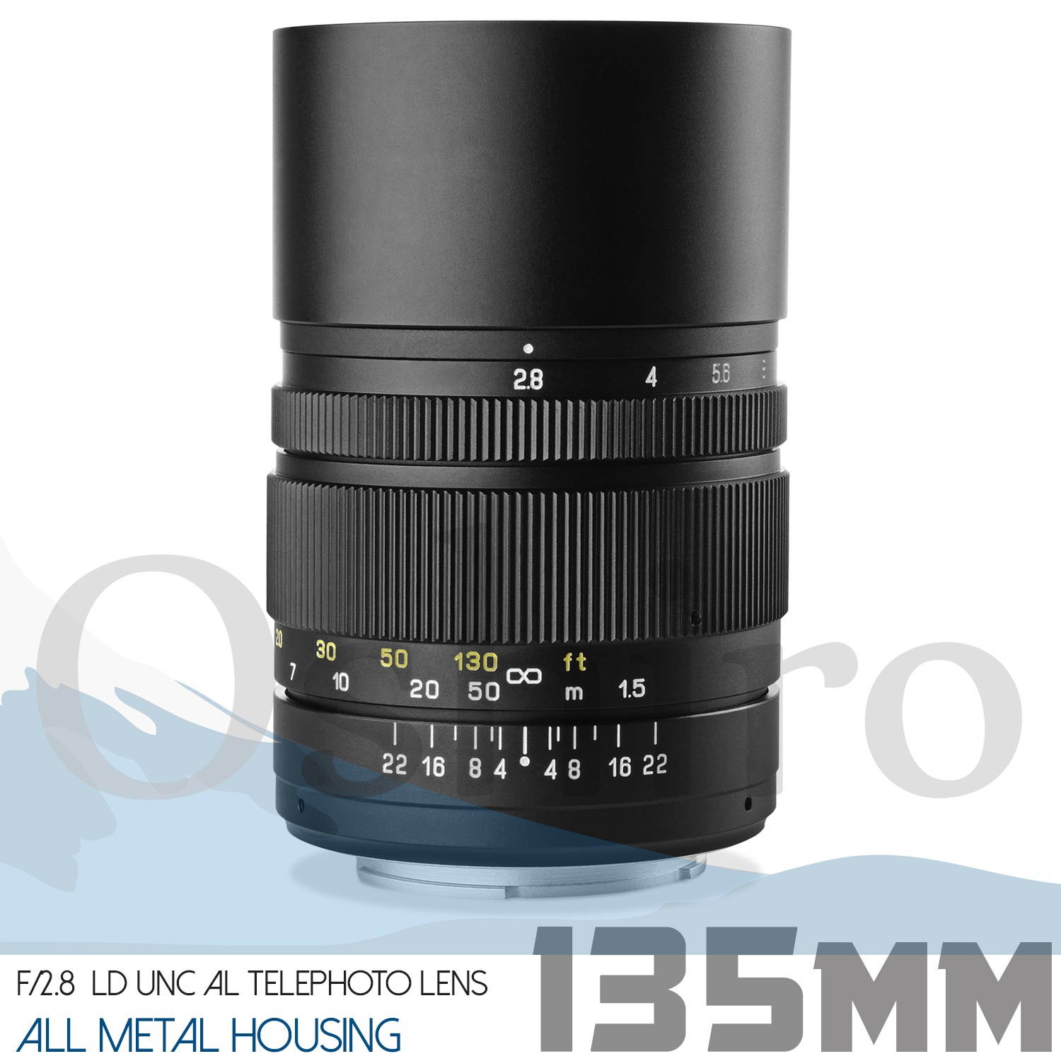 Oshiro 135mm f/2.8 LD UNC AL Telephoto Full Frame Prime Lens for Nikon D5, D4S, DF, D4, D850, D810, D750, D610, D500, D7500, D7200, D5600, D5500, D5300, D5200, D3400, D3300, D3200 Digital SLR Cameras