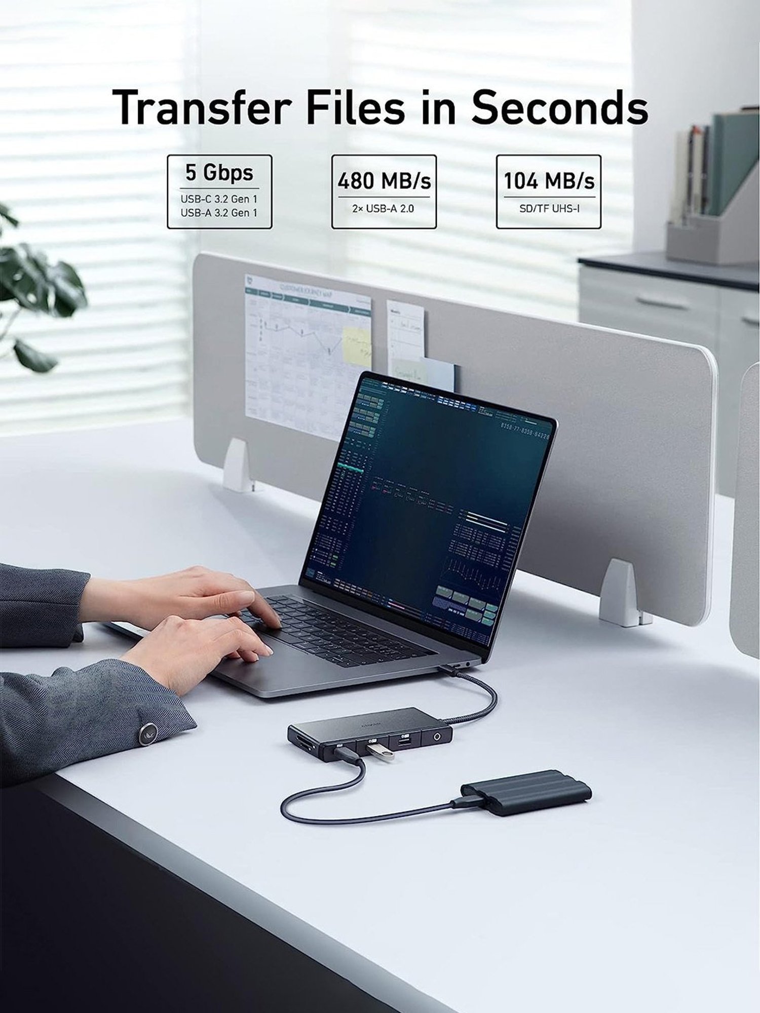 Anker USB C Hub, 552 USB-C Hub (9-in-1, 4K HDMI) with 100W Power Delivery (Black)