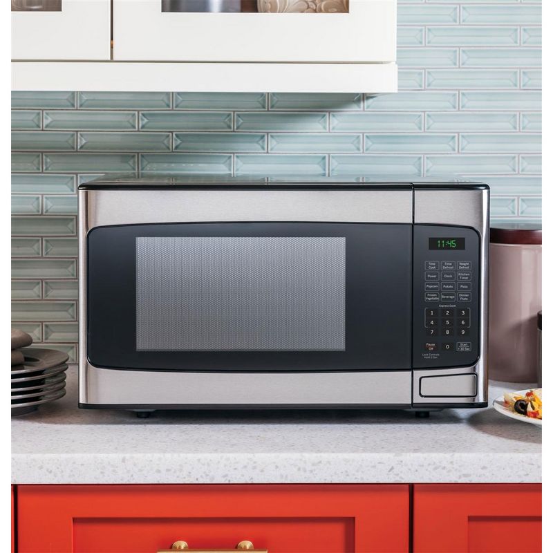 GE 1.1 Cu Ft Countertop Stainless Steel Microwave Oven (Manufacturer Refurbished)