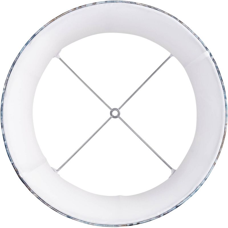 Springcrest Off-White White Drum Lamp Shade Modern Silver Circles 15x16x11 - Spider