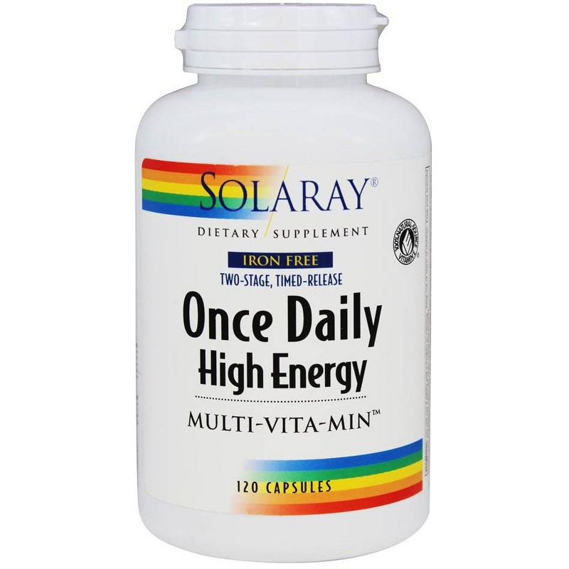 Solaray Once Daily High Energy Multi-Vita-Min Iron-Free  -  120 Count