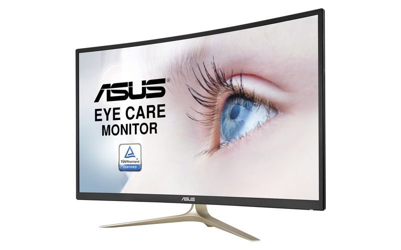 Asus VA327H 31.5" Full HD Curved Screen LED LCD Monitor - 16:9 - Black, Icicle Gold - 1920 x 1080 - 16.7 Million Colors - 250 Nit - 4 ms - HDMI - VGA