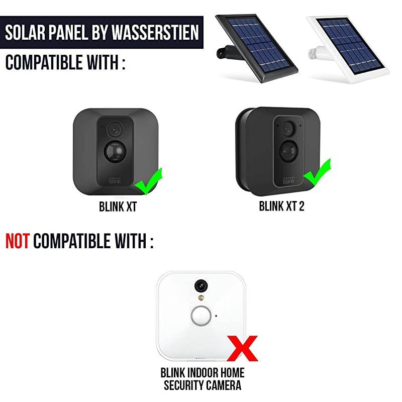 Solar Panel with Internal Battery Compatible with Blink Outdoor & Blink XT2/XT Camera (2-Pack, White)