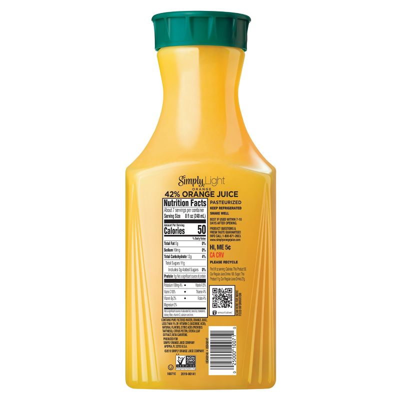 Simply Light Orange Pulp Free Juice - 52 fl oz