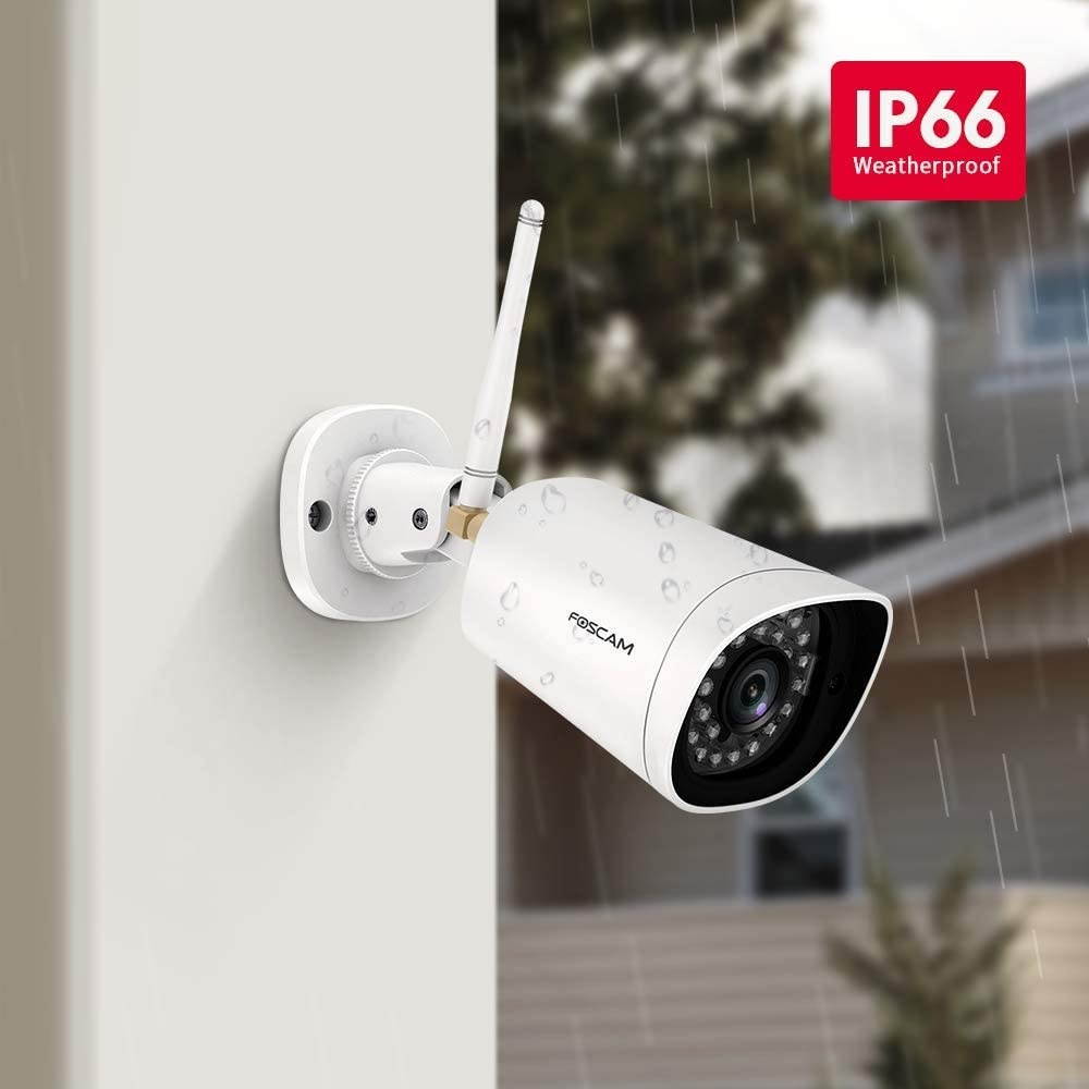Foscam G4 2K/4MP IP WiFi Camera for Outdoor/Indoor Surveillance, Human Detection & Motion/Sound Detection & Alerts,66ft Night Vision, IP66 Weatherproof, Supports Alexa[Upgraded],White