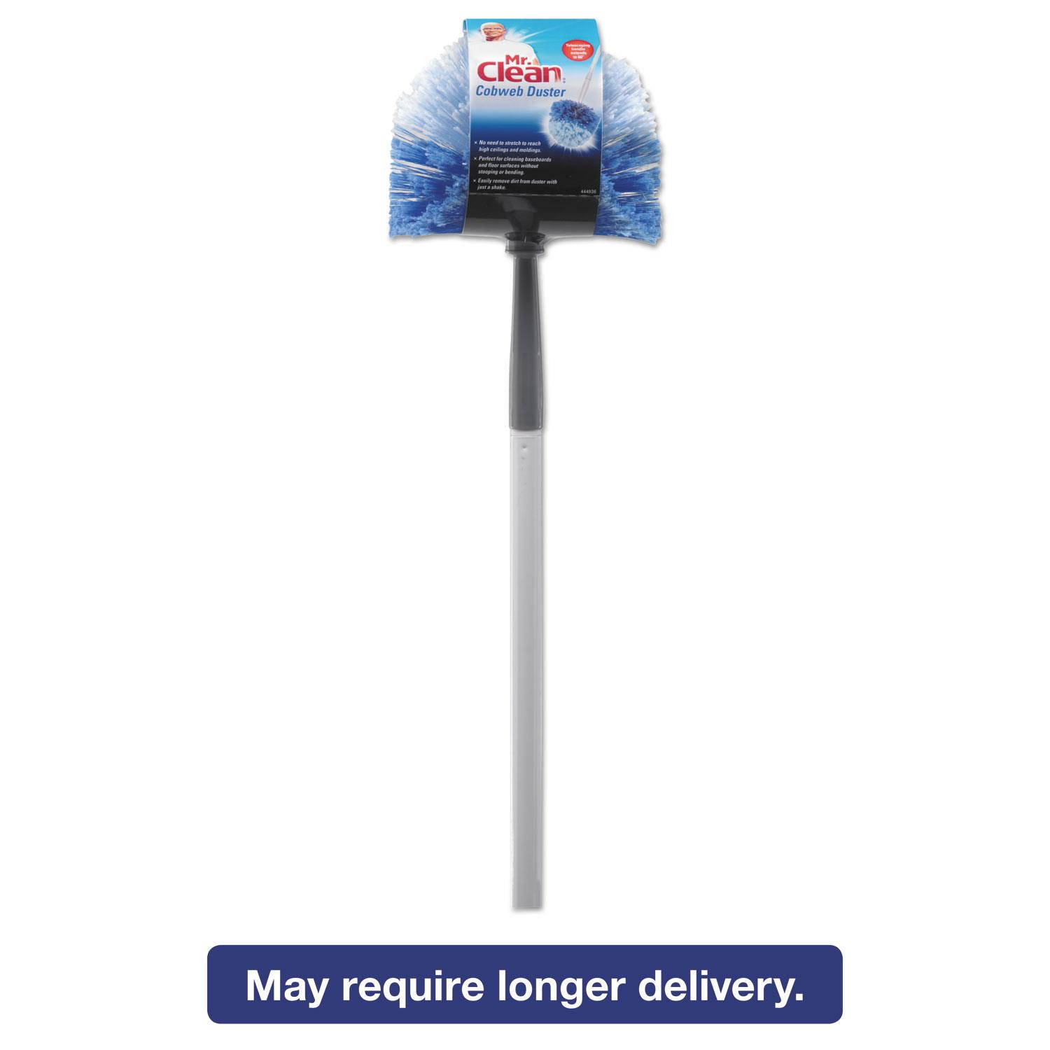 Mr. Clean Telescopic Cobweb Duster Blue/White 11" Brush 60" Handle 444396