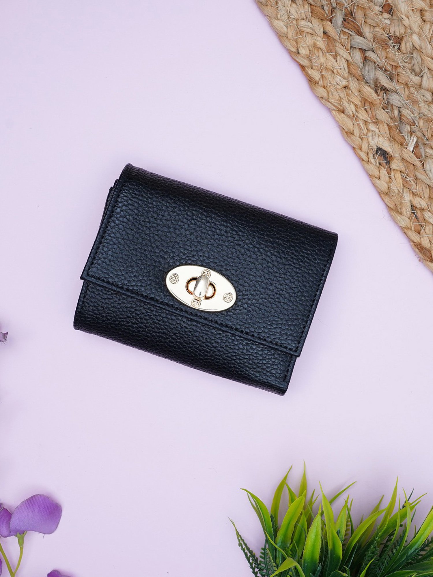 Carlton London Navy Small Tri-Fold Wallet for Women