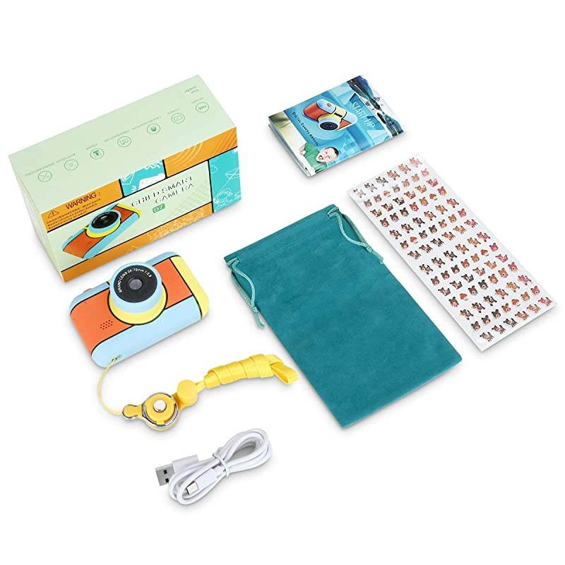 Kids Camera 24MP Dual Lens Kid Digital Camera Gifts for Age 310 Years Old Boys Girls 1080P 24 Large LCD Blue Screen Video Camcorder USB Rechargeable Selfie Camera with 32GB SD Card