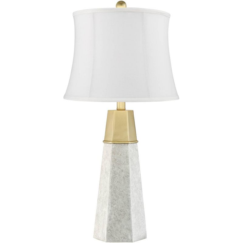 360 Lighting Julie Tapered Column Cream Shade Table Lamps Set of 2