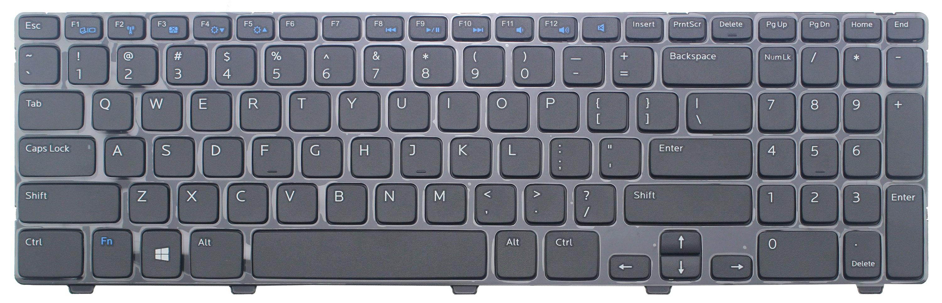 New US Black Keyboard with Frame For Dell MP-12F83US-698 PK130SZ3A00 09D97X