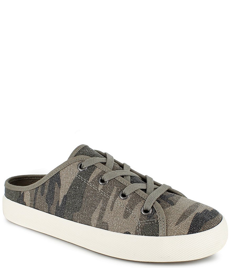 Splendid Arianna Camo Print Canvas Lace-Up Sneaker Mules