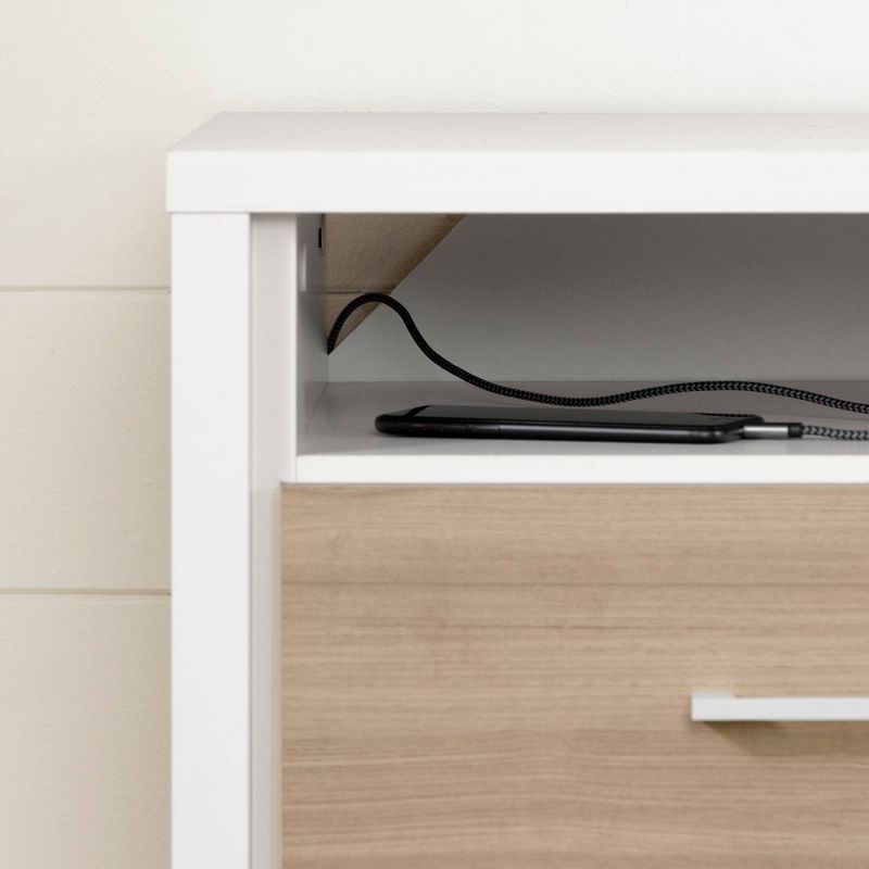 Munich 2 Drawer Nightstand - White/Soft Elm - South Shore