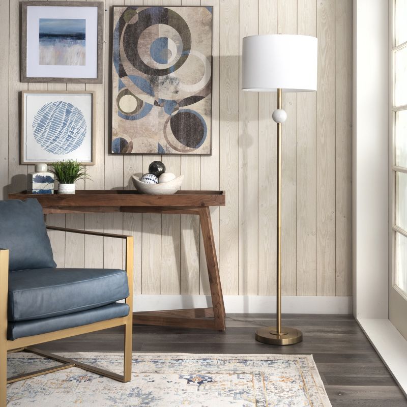 nuLOOM Saxman 63" Marble Floor Lamp Lighting - Gold 63" H x 16" W x 16" D