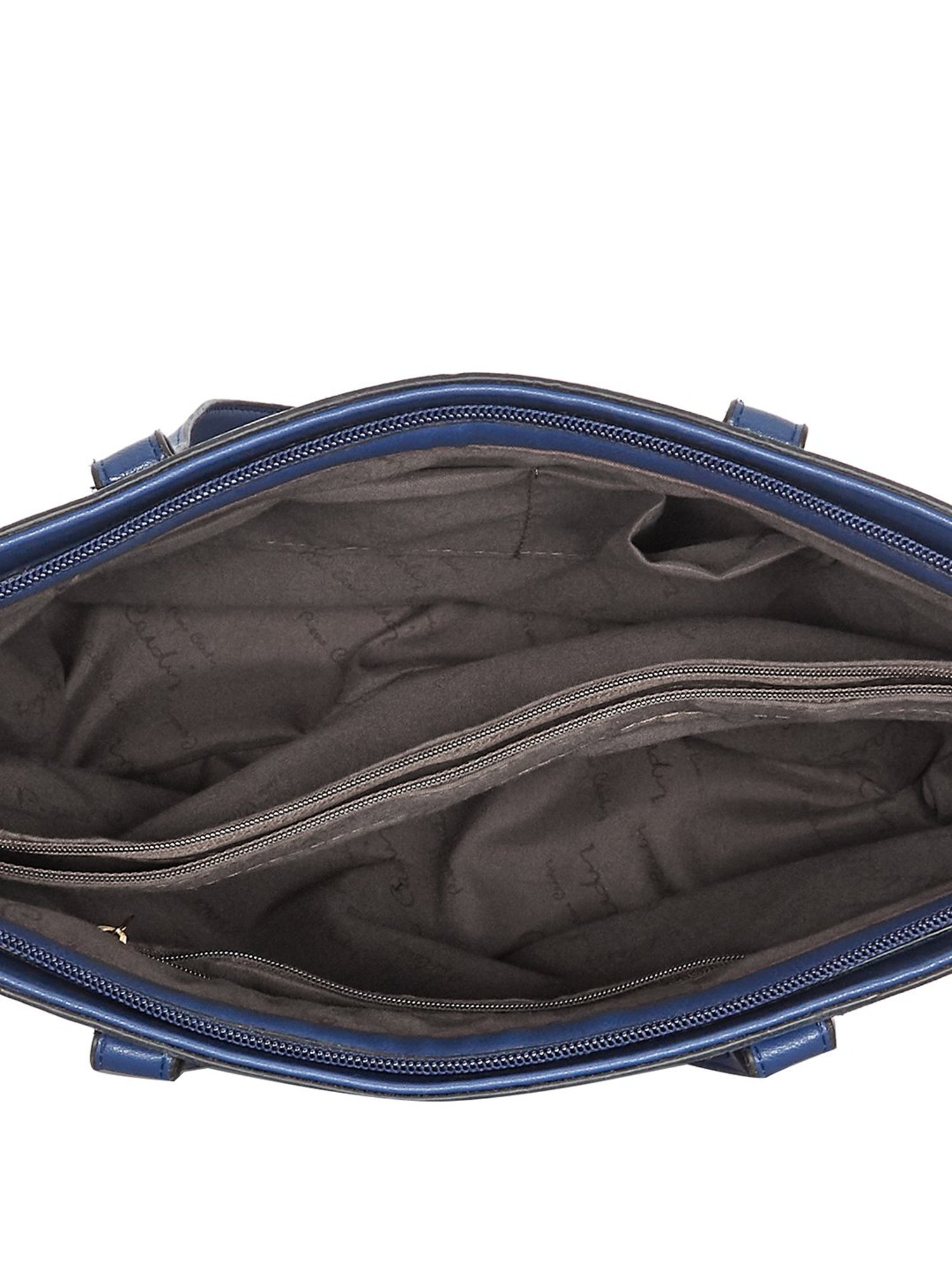 Pierre Cardin Navy Embroidered Large Shoulder Handbag